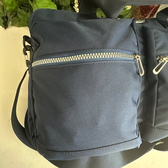 Bella Russo Navy Blue Nylon Travel Bag With Dual Handles & Adjustable Strap - Picture 5 of 5